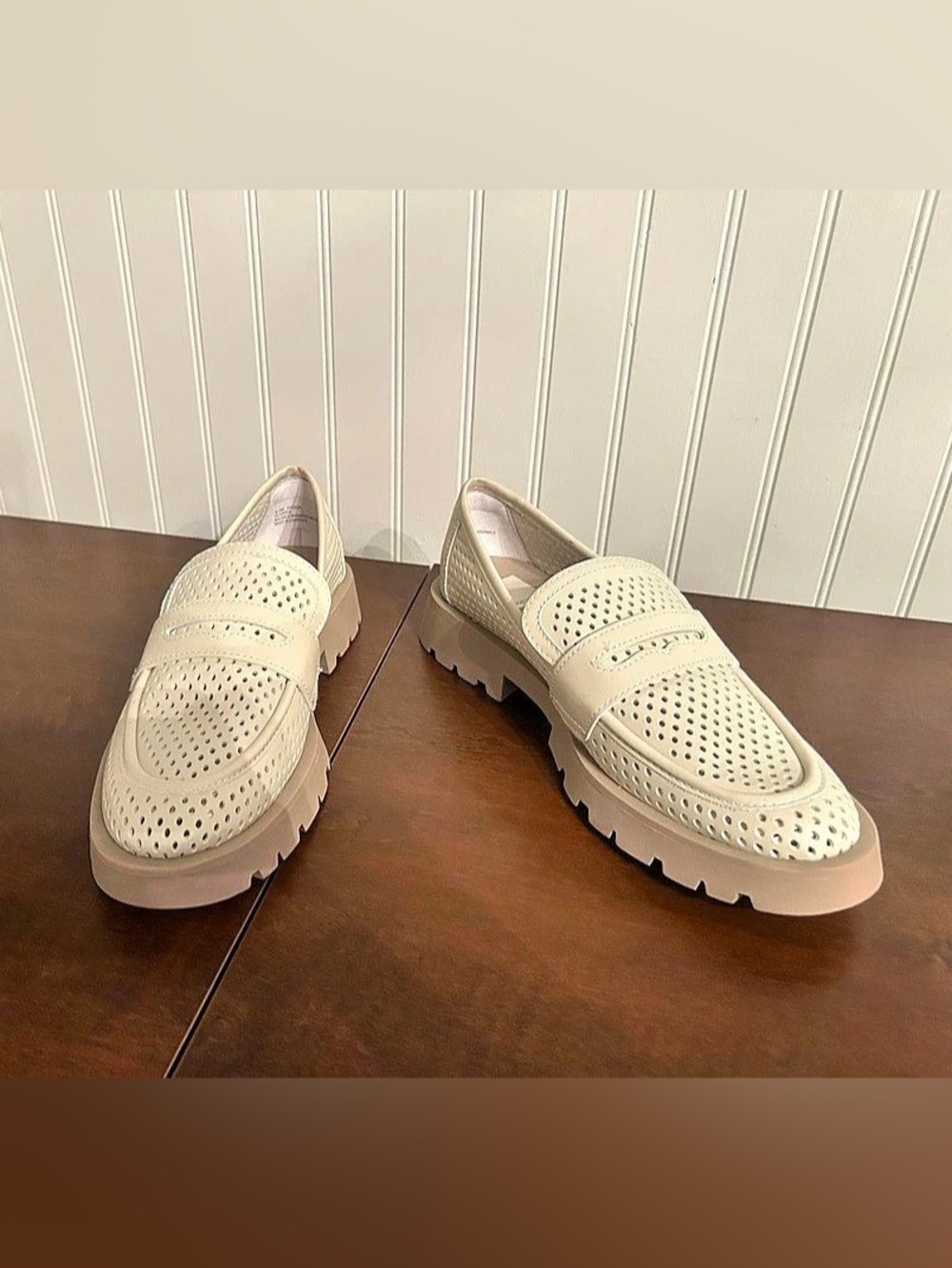 NEW Dolce Vita Perforated Loafers in White